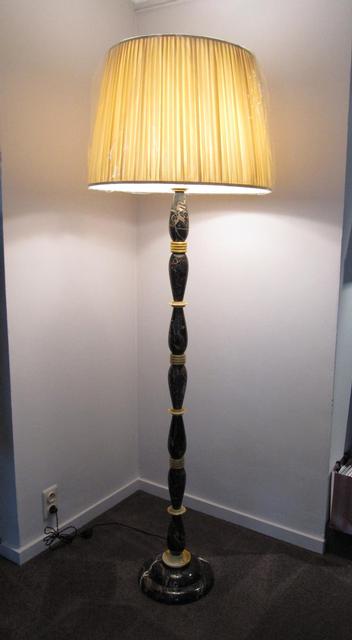 Rare Art Deco Marble Tall Standing Light