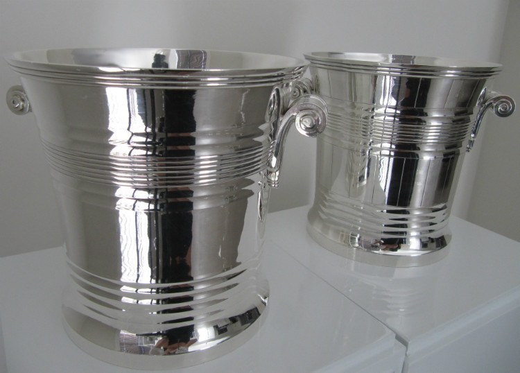 Rare art deco silver Champagne coolers