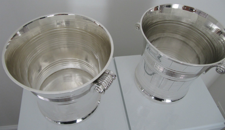 Rare art deco silver Champagne coolers