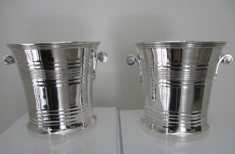 Rare art deco silver Champagne coolers